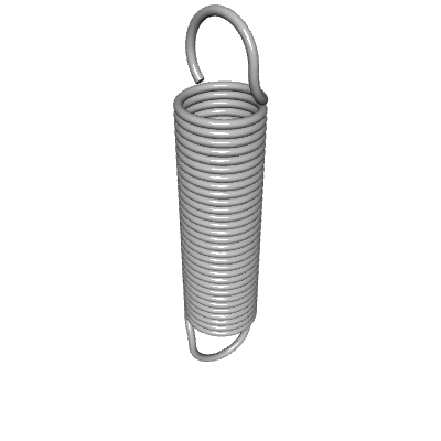 Extension Spring, OD 0.078 in, FL 0.375 in, Stainless Steel, P/N EI ...