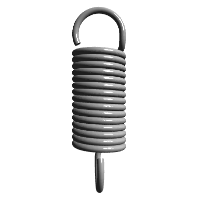 Extension Spring, OD 0.313 in, FL 1 in, Stainless Steel Type 316, P/N ...